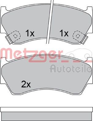 Metzger 1170433 - Комплект спирачно феродо, дискови спирачки vvparts.bg