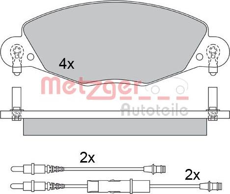 Metzger 1170437 - Комплект спирачно феродо, дискови спирачки vvparts.bg