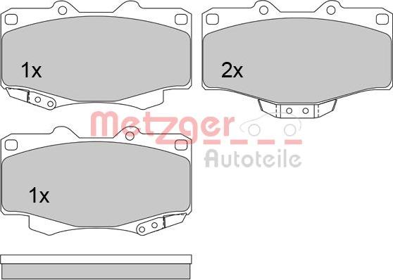 Metzger 1170428 - Комплект спирачно феродо, дискови спирачки vvparts.bg