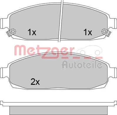 Metzger 1170423 - Комплект спирачно феродо, дискови спирачки vvparts.bg