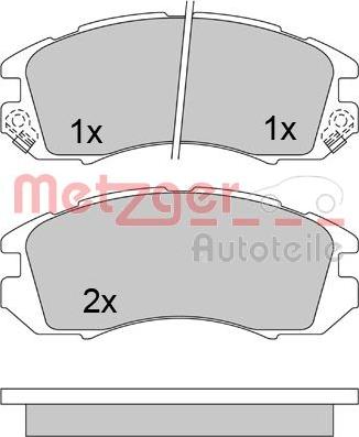 Metzger 1170474 - Комплект спирачно феродо, дискови спирачки vvparts.bg