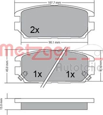 Metzger 1170475 - Комплект спирачно феродо, дискови спирачки vvparts.bg