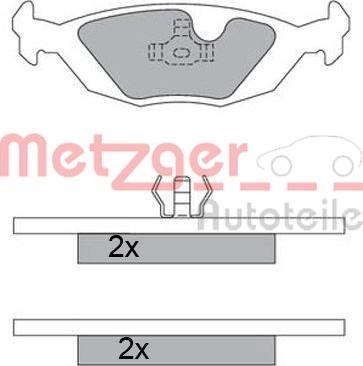 Metzger 1170473 - Комплект спирачно феродо, дискови спирачки vvparts.bg