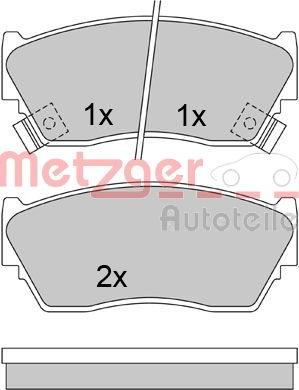 Metzger 1170547 - Комплект спирачно феродо, дискови спирачки vvparts.bg