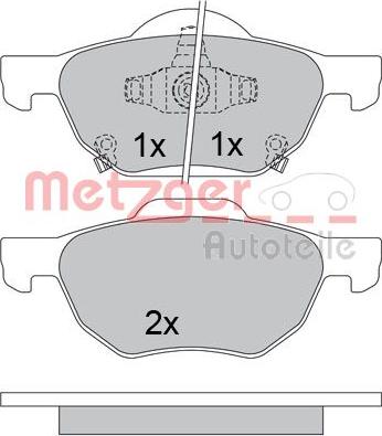 Metzger 1170558 - Комплект спирачно феродо, дискови спирачки vvparts.bg