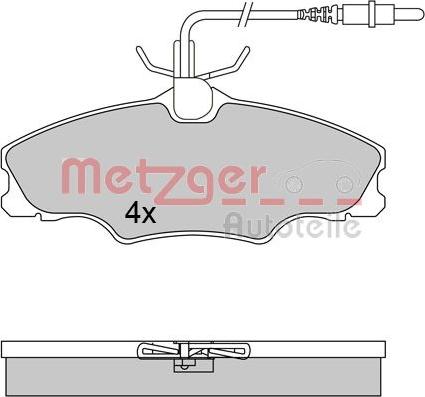 Metzger 1170552 - Комплект спирачно феродо, дискови спирачки vvparts.bg