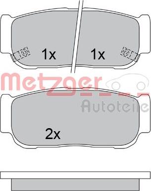 Metzger 1170557 - Комплект спирачно феродо, дискови спирачки vvparts.bg