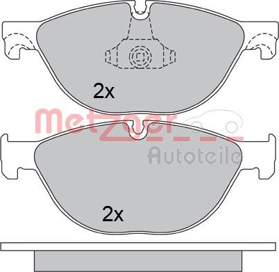Metzger 1170564 - Комплект спирачно феродо, дискови спирачки vvparts.bg