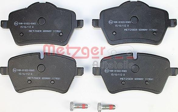Metzger 1170561 - Комплект спирачно феродо, дискови спирачки vvparts.bg