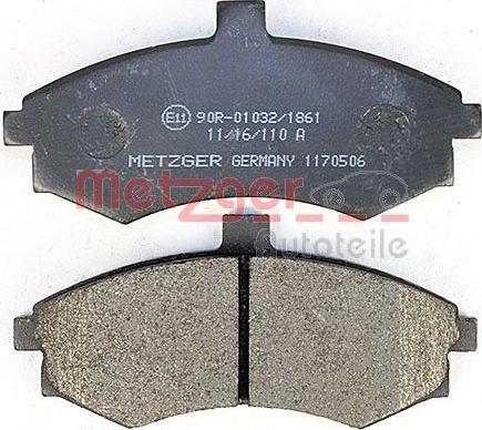 Metzger 1170506 - Комплект спирачно феродо, дискови спирачки vvparts.bg