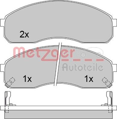 Metzger 1170501 - Комплект спирачно феродо, дискови спирачки vvparts.bg