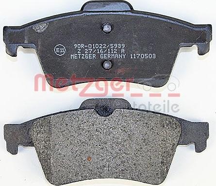 Metzger 1170503 - Комплект спирачно феродо, дискови спирачки vvparts.bg