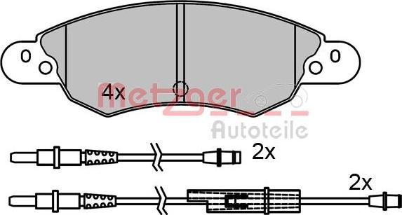 Metzger 1170502 - Комплект спирачно феродо, дискови спирачки vvparts.bg