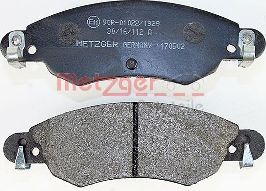 Metzger 1170502 - Комплект спирачно феродо, дискови спирачки vvparts.bg