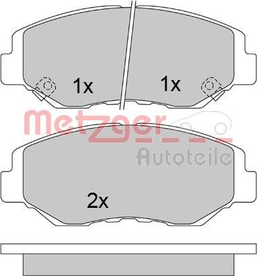 Metzger 1170507 - Комплект спирачно феродо, дискови спирачки vvparts.bg