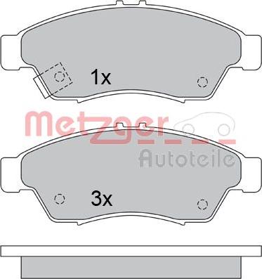 Metzger 1170584 - Комплект спирачно феродо, дискови спирачки vvparts.bg