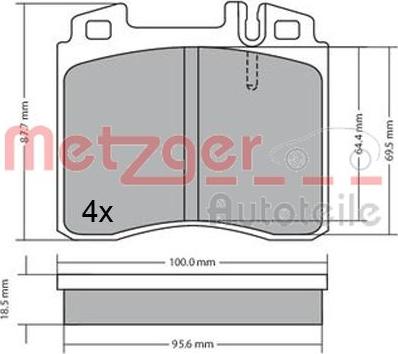 Metzger 1170530 - Комплект спирачно феродо, дискови спирачки vvparts.bg
