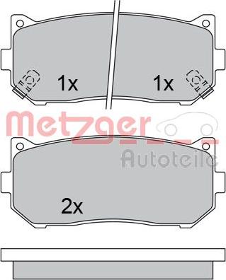 Metzger 1170533 - Комплект спирачно феродо, дискови спирачки vvparts.bg