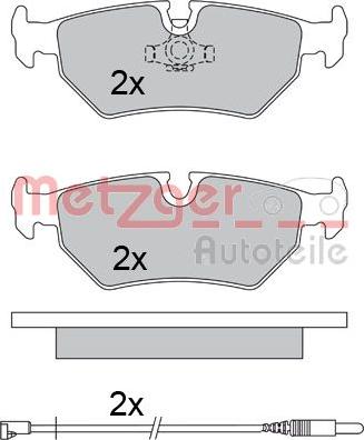 Metzger 1170572 - Комплект спирачно феродо, дискови спирачки vvparts.bg