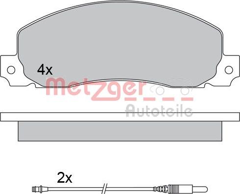 Metzger 1170659 - Комплект спирачно феродо, дискови спирачки vvparts.bg