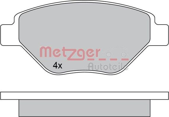 Metzger 1170652 - Комплект спирачно феродо, дискови спирачки vvparts.bg