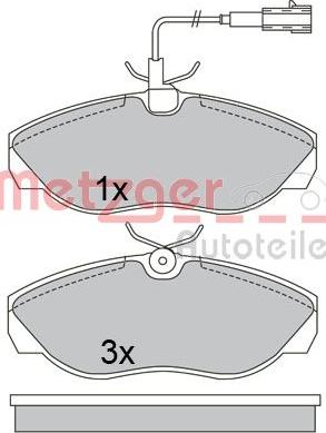 Metzger 1170665 - Комплект спирачно феродо, дискови спирачки vvparts.bg