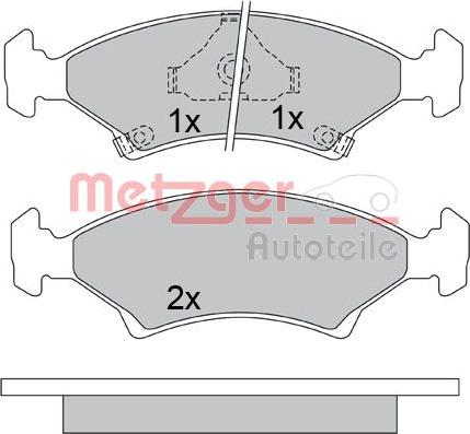 Metzger 1170666 - Комплект спирачно феродо, дискови спирачки vvparts.bg