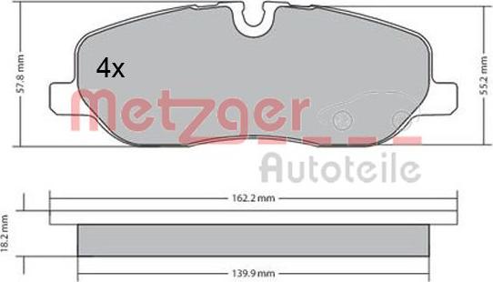 Metzger 1170668 - Комплект спирачно феродо, дискови спирачки vvparts.bg