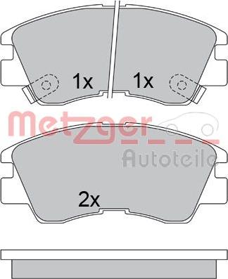 Metzger 1170600 - Комплект спирачно феродо, дискови спирачки vvparts.bg