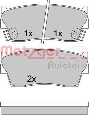 Metzger 1170601 - Комплект спирачно феродо, дискови спирачки vvparts.bg