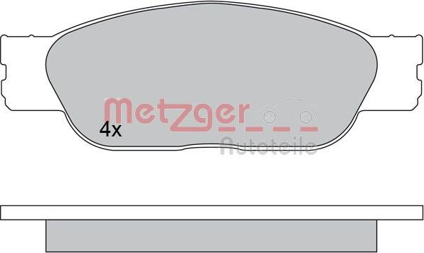 Metzger 1170610 - Комплект спирачно феродо, дискови спирачки vvparts.bg