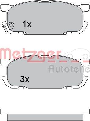 Metzger 1170613 - Комплект спирачно феродо, дискови спирачки vvparts.bg