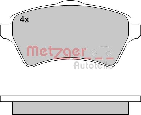 Metzger 1170612 - Комплект спирачно феродо, дискови спирачки vvparts.bg