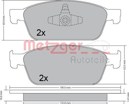 Metzger 1170689 - Комплект спирачно феродо, дискови спирачки vvparts.bg