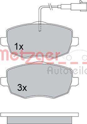 Metzger 1170634 - Комплект спирачно феродо, дискови спирачки vvparts.bg