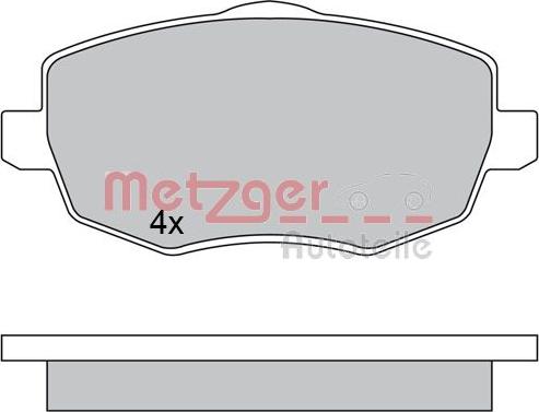 Metzger 1170633 - Комплект спирачно феродо, дискови спирачки vvparts.bg