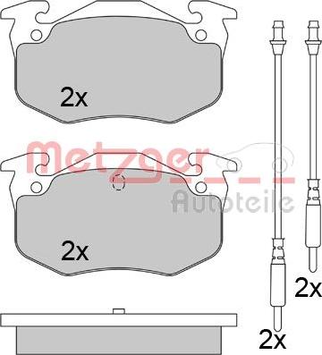 Metzger 1170624 - Комплект спирачно феродо, дискови спирачки vvparts.bg