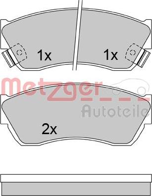 Metzger 1170625 - Комплект спирачно феродо, дискови спирачки vvparts.bg