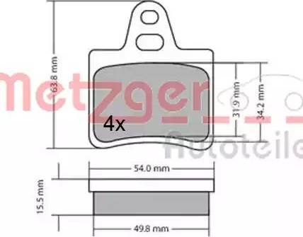 Metzger 1170628 - Комплект спирачно феродо, дискови спирачки vvparts.bg