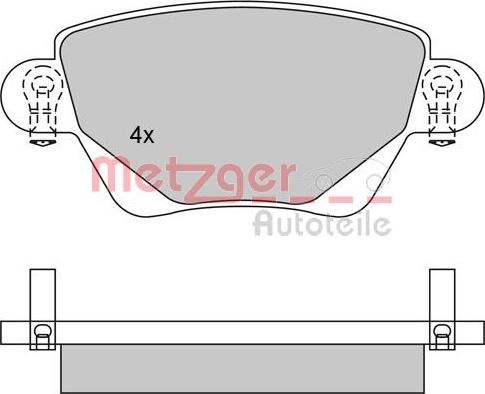 Metzger 1170096 - Комплект спирачно феродо, дискови спирачки vvparts.bg