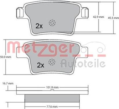 Metzger 1170092 - Комплект спирачно феродо, дискови спирачки vvparts.bg