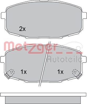 Metzger 1170097 - Комплект спирачно феродо, дискови спирачки vvparts.bg