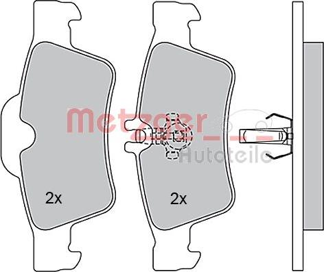 Metzger 1170049 - Комплект спирачно феродо, дискови спирачки vvparts.bg