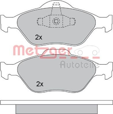 Metzger 1170045 - Комплект спирачно феродо, дискови спирачки vvparts.bg