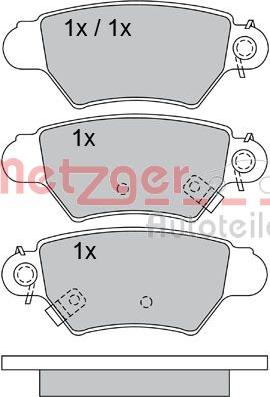 Metzger 1170042 - Комплект спирачно феродо, дискови спирачки vvparts.bg