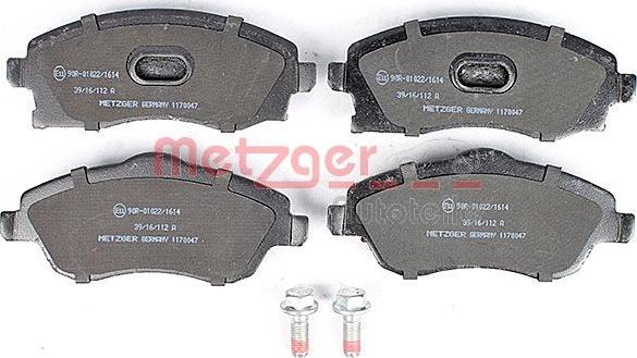 Metzger 1170047 - Комплект спирачно феродо, дискови спирачки vvparts.bg