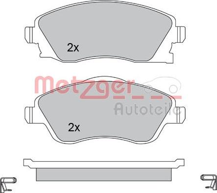 Metzger 1170047 - Комплект спирачно феродо, дискови спирачки vvparts.bg