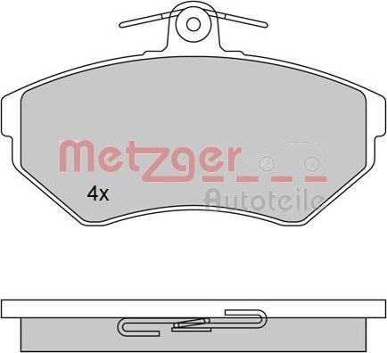 Metzger 1170061 - Комплект спирачно феродо, дискови спирачки vvparts.bg