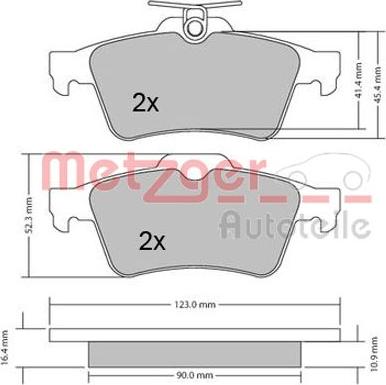 Metzger 1170006 - Комплект спирачно феродо, дискови спирачки vvparts.bg