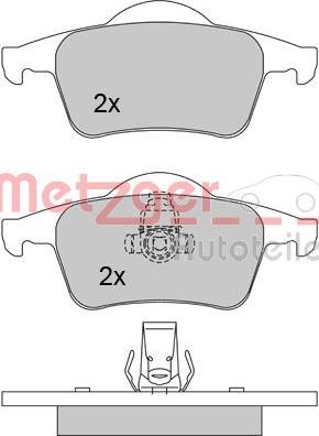 Metzger 1170011 - Комплект спирачно феродо, дискови спирачки vvparts.bg